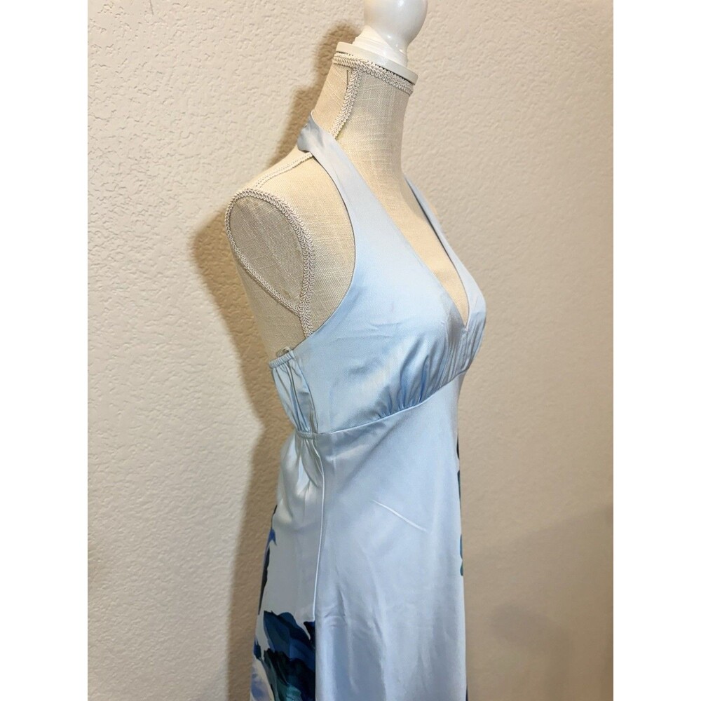 Thirty Thirty Women Exploded Floral Printed Halter V-Neck Maxi Dress. Size M - Picture 3 of 9